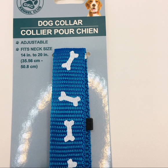 DOG COLLAR BLUE WITH BONES! SZ Med - Picture 2 of 8
